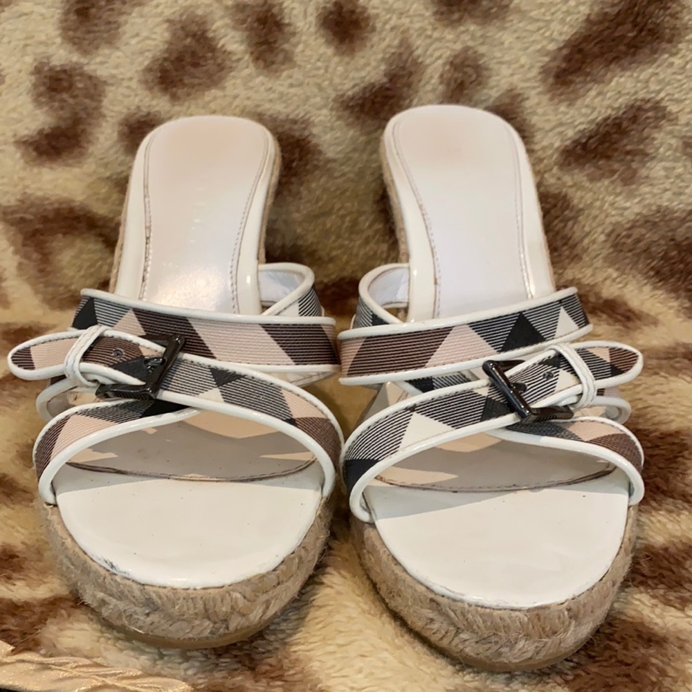 Burberry White Nova check wedge Espadrilles EU 40 - Picture 7 of 10